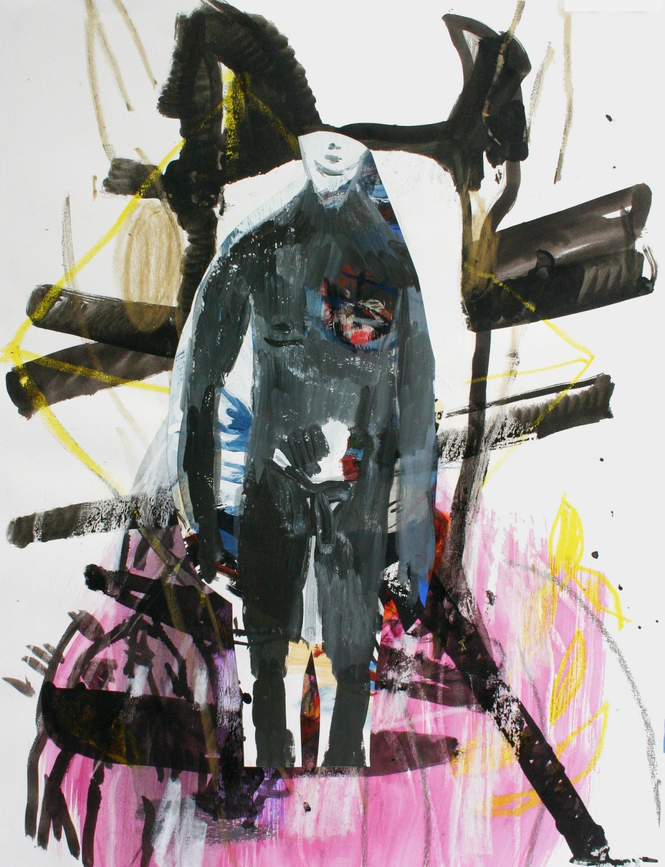 Emma Smith, Man in hole , Mixed media on paper, 420 x 594 mm, 2010