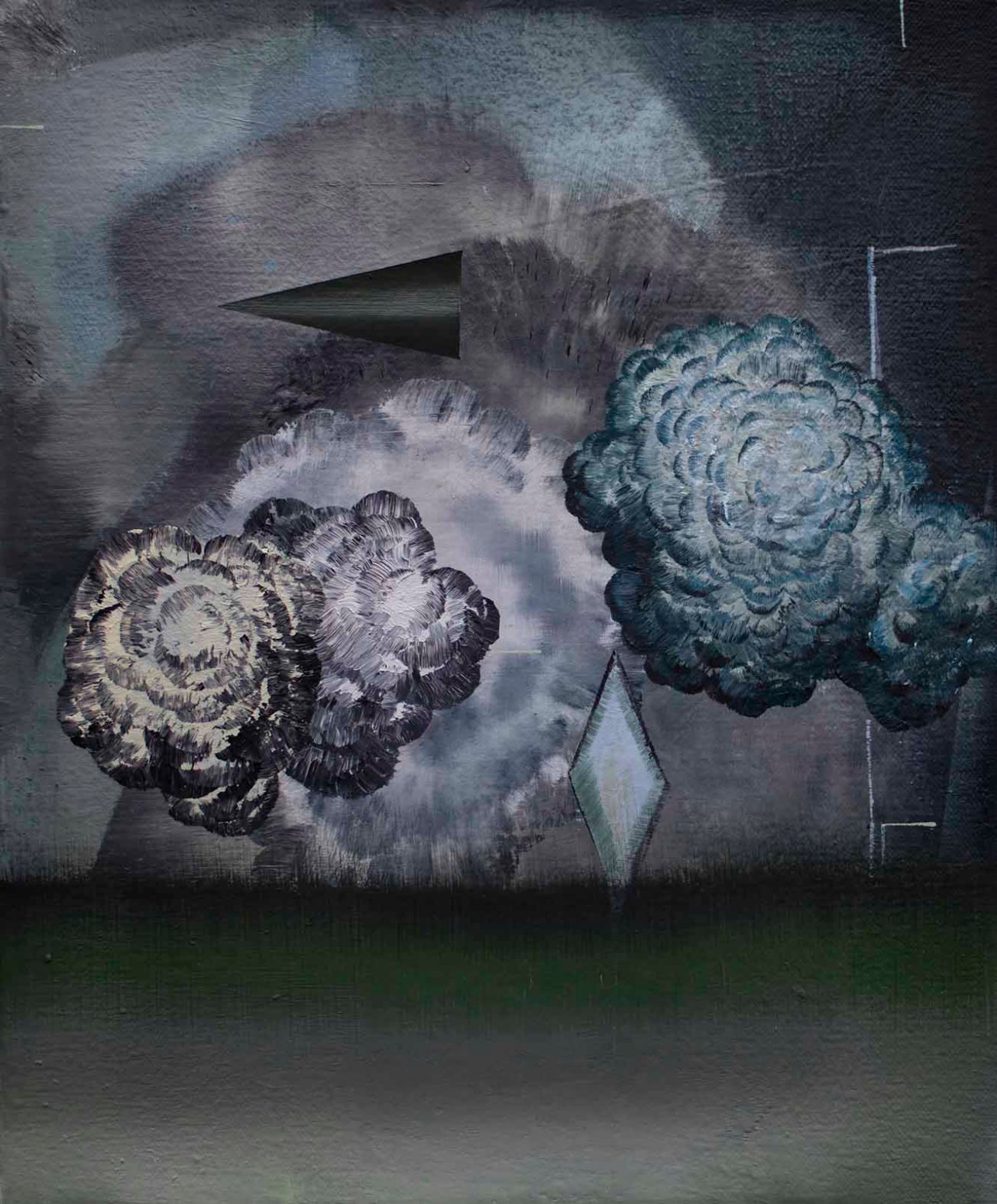 Emma Smith Four Horseman, 250 x 300mm, Oil on canvas, 2018